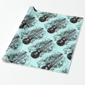 Rock n Roll Guitar Cadeaupapier (Uitgerold)