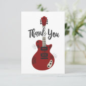 Rock N Roll Guitar Flat - Hartelijk dank Bedankkaart (Staand voorkant)