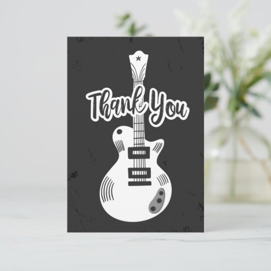 Rock N Roll Guitar Flat - Hartelijk dank Bedankkaart (Staand voorkant)