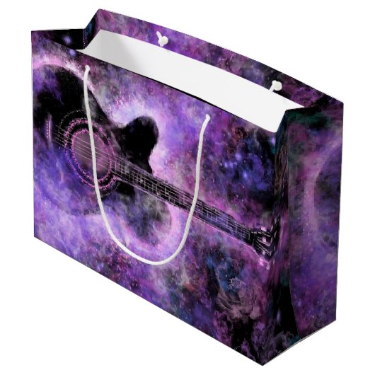 Rock N Roll Guitar Gift Bag Rock Music Groot Cadeauzakje (Achterkant Gekanteld)
