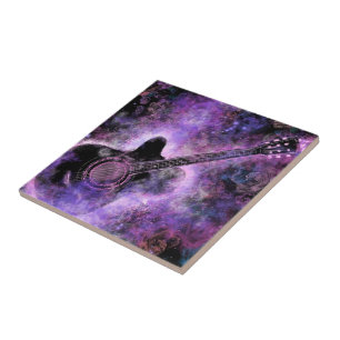 Rock N Roll Guitar Music Ceramic Tile Painting Tegeltje