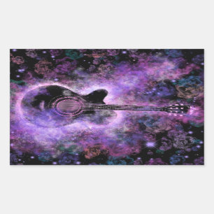 Rock N Roll Guitar Sticker - Hot Rock Music