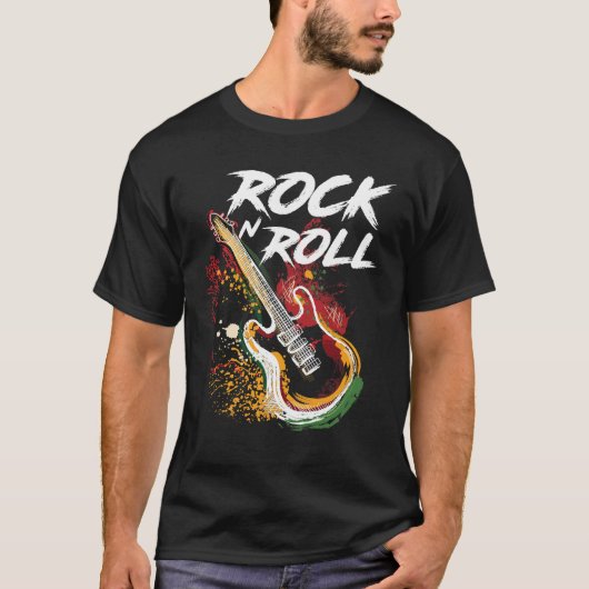 Rock n Roll Guitar T-shirt (Voorkant)