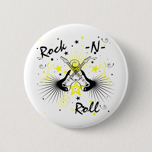 Rock n Roll Guitars Ronde Button 5,7 Cm (Voorkant)