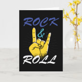 Rock N Roll Hand Sign Kaart (Gele Bloem)
