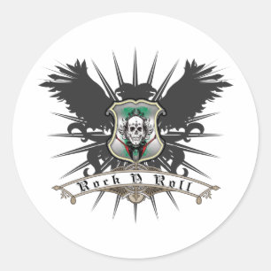Rock n Roll Heraldry Ronde Sticker