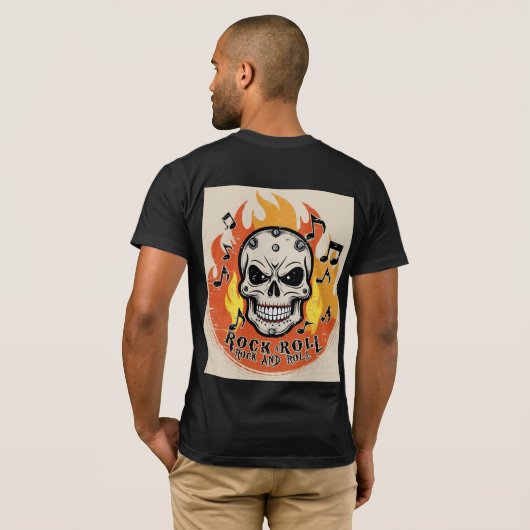 Rock 'n' Roll Inferno Skull T-shirt (Achterkant volledig)