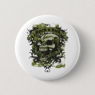 Rock n Roll is mijn Life Skull Ronde Button 5,7 Cm