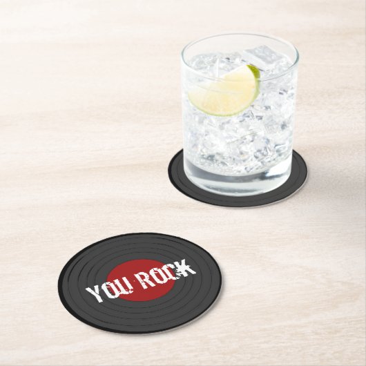 Rock N Roll JE ROCK Ronde Kartonnen Onderzetter (Insitu)