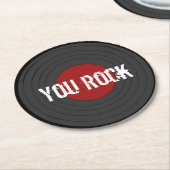 Rock N Roll JE ROCK Ronde Kartonnen Onderzetter (Gebogen)