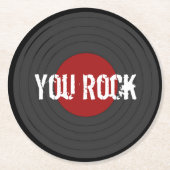 Rock N Roll JE ROCK Ronde Kartonnen Onderzetter (Voorkant)