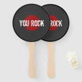 Rock N Roll JE ROCK Round Handwaaier (Voorkant en achterkant)