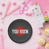 Rock N Roll JE ROCK Round Papieren Bordje (Feest)