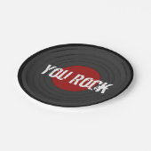 Rock N Roll JE ROCK Round Papieren Bordje (Gekanteld)