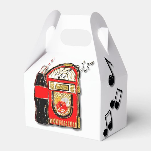 Rock n' Roll Jukebox Birthday Party Bedankdoosjes (Achterkant)