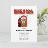 Rock n' Roll Jukebox Birthday Party Kaart (Staand voorkant)