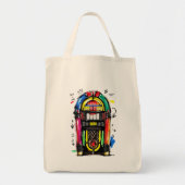 Rock N Roll Jukebox Kleurrijke Retro Kunst Tote Bag (Voorkant)