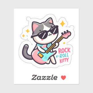 Rock 'n roll Katzen Sticker
