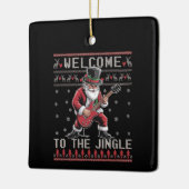 Rock n Roll Kerst Rocker Kerstman Horrend Kerstfee Keramisch Ornament (Links)
