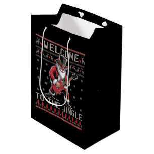 Rock n Roll Kerst Rocker Kerstman Lelijke Kerst  Medium Cadeauzakje