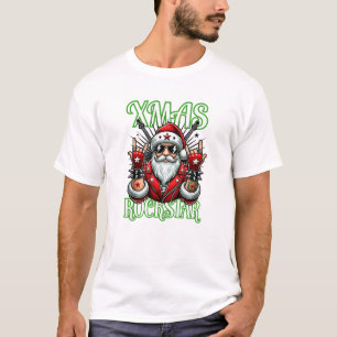 Rock-n-Roll Kerstsweatshirt - Rocker Santa T-shirt