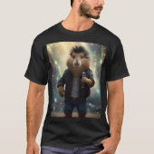"Rock 'n' Roll Knaagdier: De Mohawk Capybara Rocks T-shirt (Voorkant)