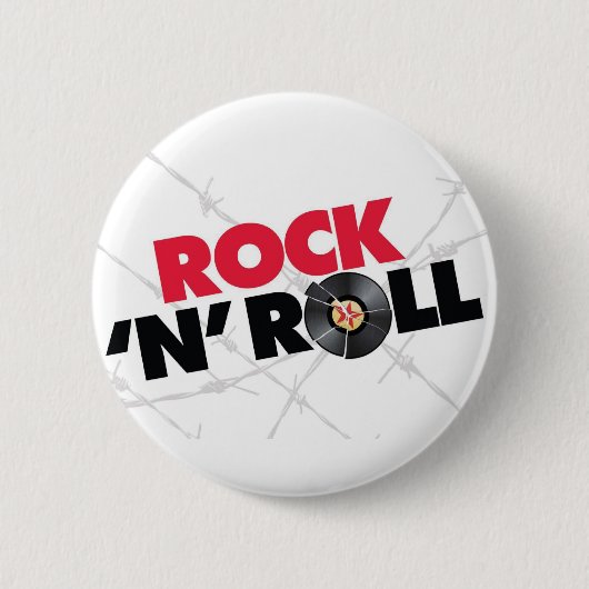 Rock 'N' Roll. -Knoop Ronde Button 5,7 Cm (Voorkant)
