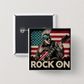 rock-'n-roll-knop vierkante button 5,1 cm (Voorkant /achterkant)
