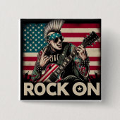 rock-'n-roll-knop vierkante button 5,1 cm (Voorkant)