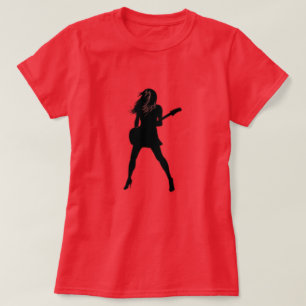 Rock N Roll Lady Silhouette T-Shirt
