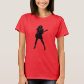 Rock N Roll Lady Silhouette T-Shirt (Voorkant)