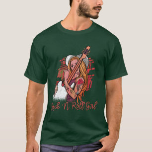 Rock n Roll Meisje Muziek Gitaar Rock Band grappig T-shirt