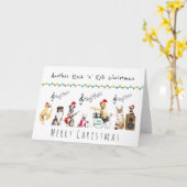 Rock n roll merry kerstman musical dog rock band kaart (Gele Bloem)