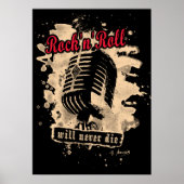 Rock-n-Roll-microfoon - rood Poster (Voorkant)