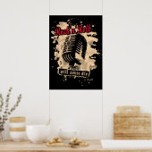 Rock-n-Roll-microfoon - rood Poster (Keuken)