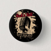 Rock-n-Roll Microphone - red Ronde Button 3,2 Cm (Voorkant)