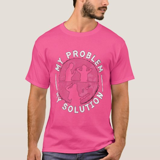 Rock N Roll Mijn Probleem Mijn Oplossing Pictogram T-shirt (Voorkant)