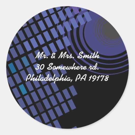 Rock n Roll Musical Bar Bat Mitzvah Reageer sticke Ronde Sticker (Voorkant)