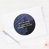 Rock n Roll Musical Bar Bat Mitzvah Reageer sticke Ronde Sticker (Envelop)