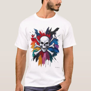 Rock 'n' Roll Muurschildering Schedel T-shirt