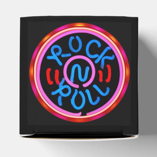 Rock n Roll Muziek Neon Sign Look Gift/Favor Box Bedankdoosjes (Bovenkant)
