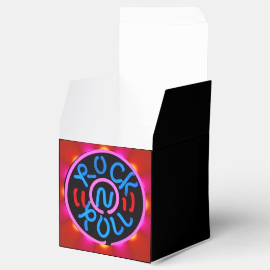 Rock n Roll Muziek Neon Sign Look Gift/Favor Box Bedankdoosjes (Geopend)
