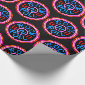 Rock n Roll Muziek Neon Sign Look On Black Cadeaupapier (Hoek)