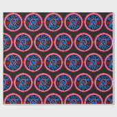 Rock n Roll Muziek Neon Sign Look On Black Cadeaupapier (Vlak)