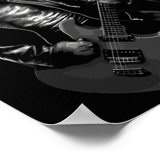 Rock-'n-roll muziekfestival Cat Rock Guit Poster (Hoek)