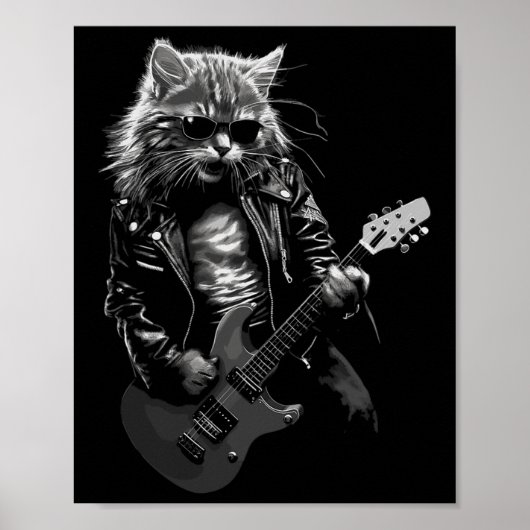 Rock-'n-roll muziekfestival Cat Rock Guit Poster (Voorkant)