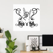 Rock 'n' Roll-muzieksymbool Poster (Thuiskantoor)