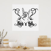 Rock 'n' Roll-muzieksymbool Poster (Keuken)
