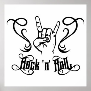 Rock 'n' Roll-muzieksymbool Poster