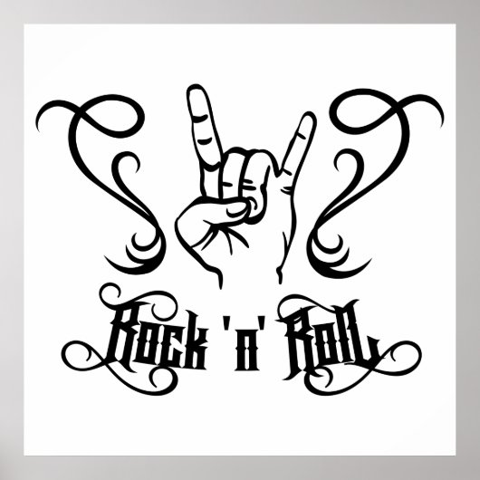 Rock 'n' Roll-muzieksymbool Poster (Voorkant)